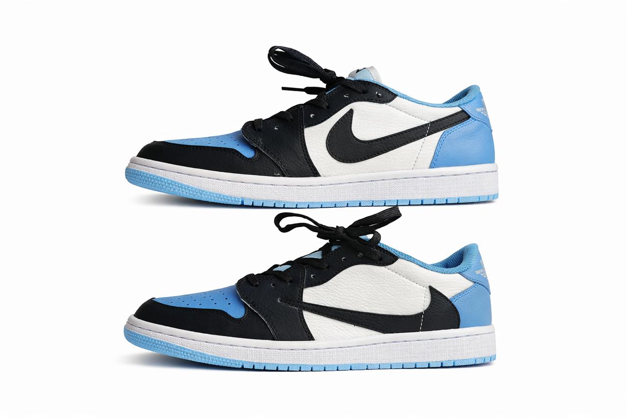Air Low Sneakers – Black, White & Sky Blue