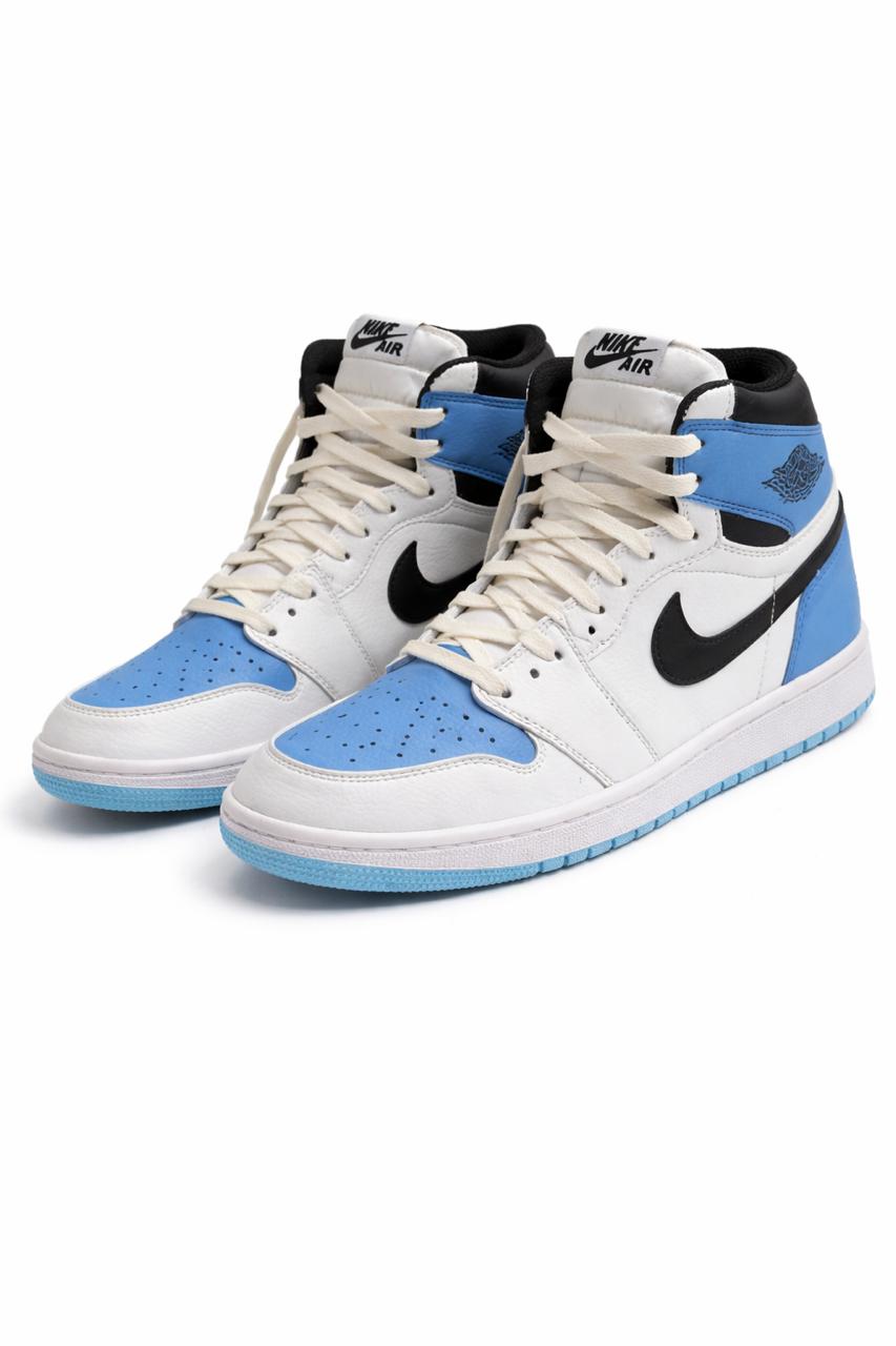 Air High-Top Sneakers – White, Black & Sky Blue