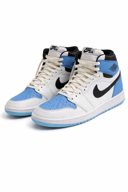 Air High-Top Sneakers – White, Black & Sky Blue
