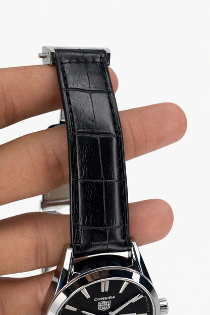Carrera Style Classic Leather Strap Watch
