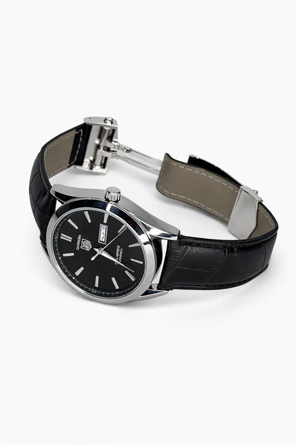 Carrera Style Classic Leather Strap Watch