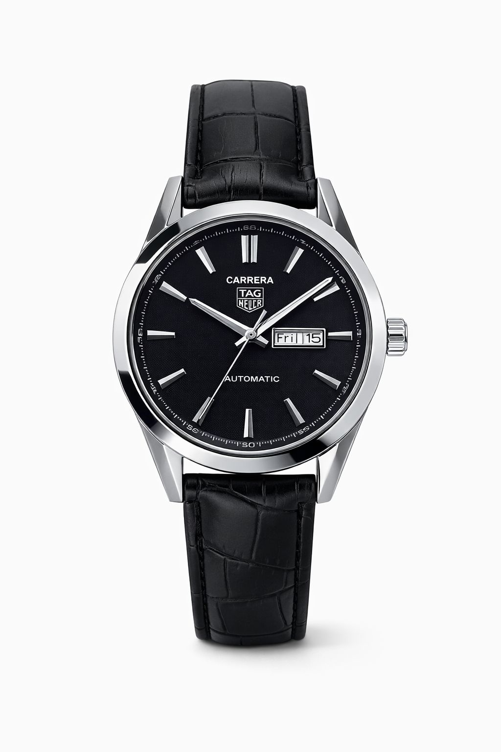 Carrera Style Classic Leather Strap Watch