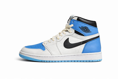 Air High-Top Sneakers – White, Black & Sky Blue