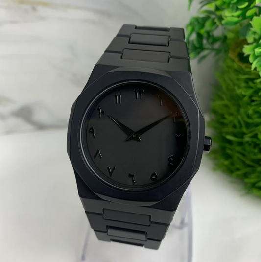 Black Aura all-black men's watch with matte black dial