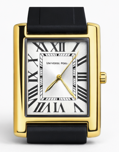 Elegant Gold Dial Rectangular Watch (OLD MONEY)