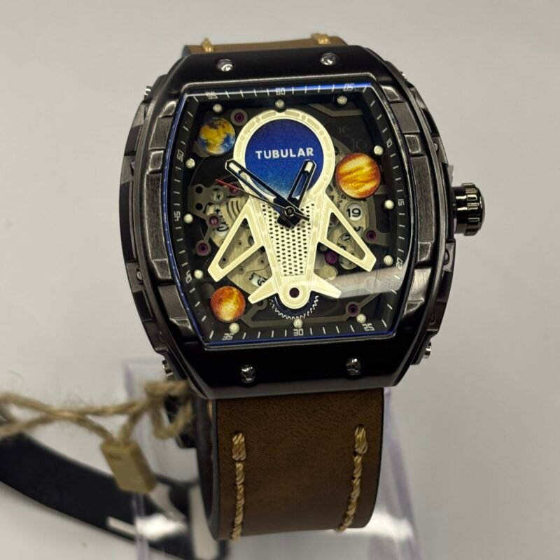 Tubular analog watch (moon face)