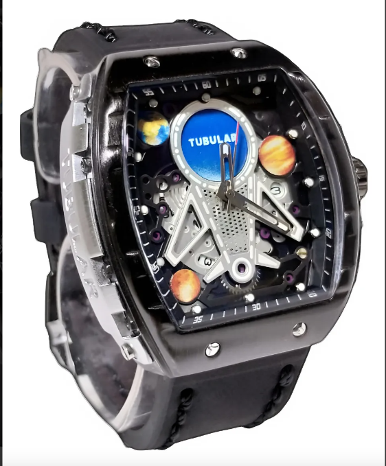 Tubular Moonphase Analog Watch (BLACK)