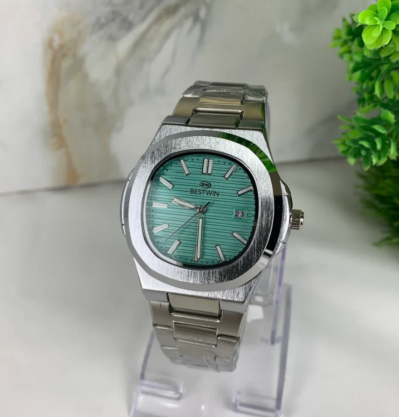 BESTWIN Turquoise Dial Stainless Steel Watch